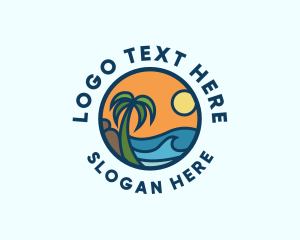 Surfing - Tropical Summer Beach Resort logo design