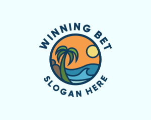 Sunset - Tropical Summer Beach Resort logo design