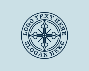 Holy - Catholic Religion Cross logo design