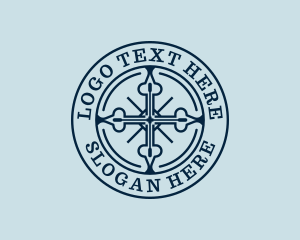 Catholic Religion Cross Logo