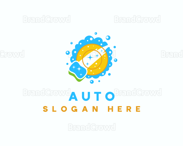 Plate Sponge Dishwashing Logo