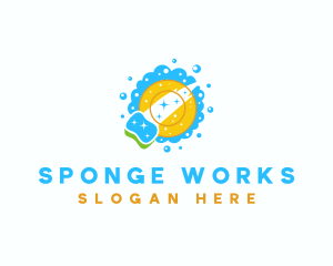 Sponge - Plate Sponge Dishwashing logo design