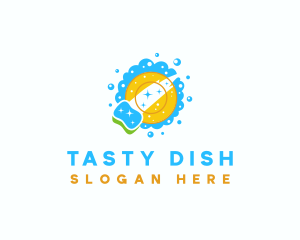 Plate Sponge Dishwashing logo design