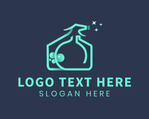 Cleaning Supply - House Cleaning Spray Bottle logo design