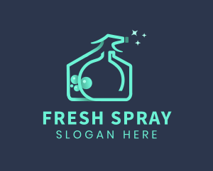 House Cleaning Spray Bottle logo design