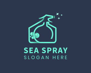 House Cleaning Spray Bottle logo design