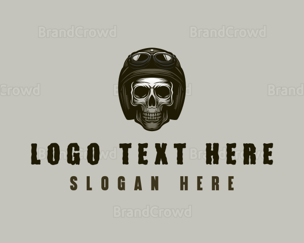 Motorcycle Helmet Skull Logo