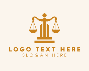Prosecutor - Gold Law Scale logo design