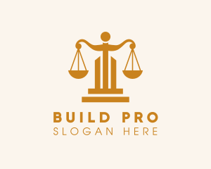 Scales Of Justice - Gold Law Scale logo design