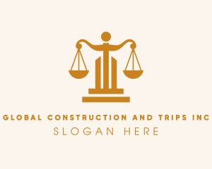 Court House - Gold Law Scale logo design