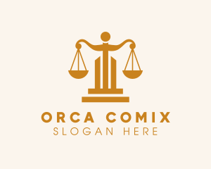 Prosecutor - Gold Law Scale logo design