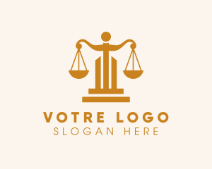 Law Office - Gold Law Scale logo design
