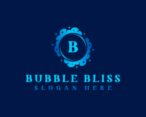 Clean Sparkle Bubbles logo design