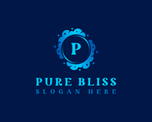 Clean Sparkle Bubbles logo design