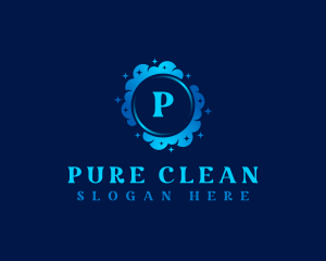 Clean Sparkle Bubbles logo design