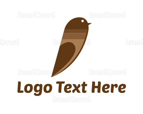 Brown Finch Bird Logo