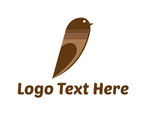 Cute Bird - Brown Finch Bird logo design