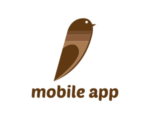 Cute - Brown Finch Bird logo design