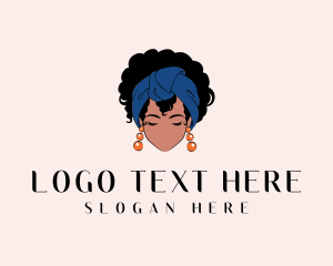 Lady - Afro Hair Woman logo design