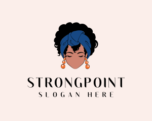 African - Afro Hair Woman logo design