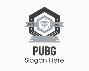 Diamond Hexagon Badge Logo