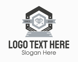 Diamond Hexagon Badge Logo