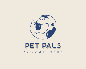 Dog Shower Pet Care logo design