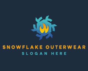 Flame Snowflake HVAC logo design