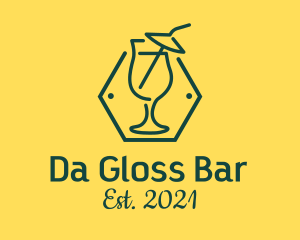 Cocktail Drink Line Art logo design