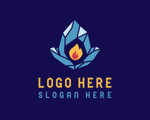 Heating - Fire Ice Elements logo design