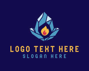 Heating - Fire Ice Elements logo design