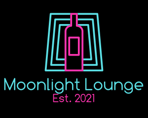 Nightclub - Wine Bottle Neon Nightclub logo design