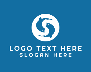 Koi - Blue Fish Letter S logo design