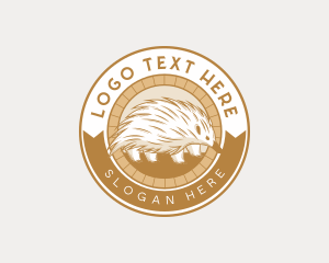 Badge - Echidna Monotreme Animal logo design