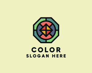 Octagon Polygon Mosaic logo design