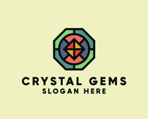 Octagon Polygon Mosaic logo design