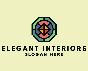 Octagon Polygon Mosaic logo design