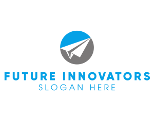 Visionary - Paper Airplane Travel logo design