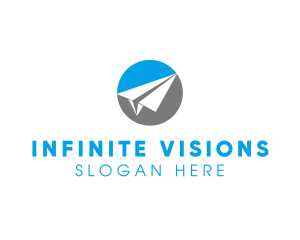 Visionary - Paper Airplane Travel logo design