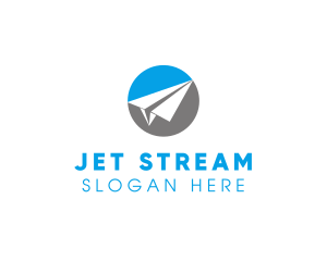 Jet - Paper Airplane Travel logo design