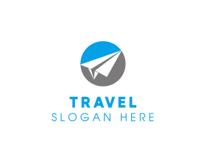 Paper Airplane Travel logo design