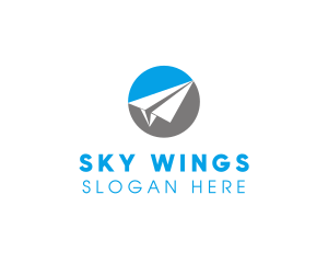 Paper Airplane Travel logo design