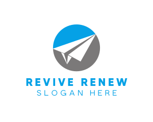 Paper Airplane Travel logo design