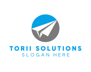 Paper Airplane Travel logo design