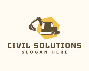 Construction Excavator Digger logo design