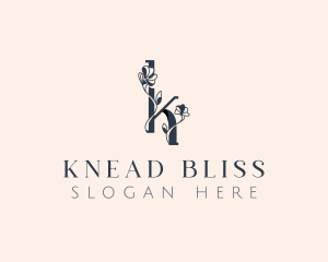 Elegant Chic Floral Letter K logo design