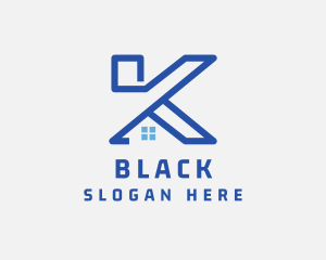 Housing - House Window Letter K logo design