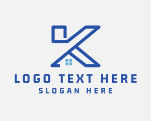 Leasing - House Window Letter K logo design