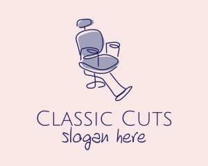 Minimalist Barber Chair  logo design