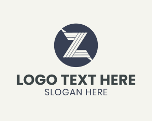 Interior Design - Round Paper Fold Letter Z logo design